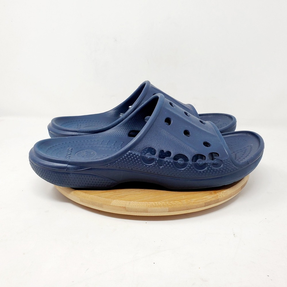 Crocs Baya‎ Slide Sandals Womens 9 Blue Slip On Shoes Pool Beach - Picture 6 of 12